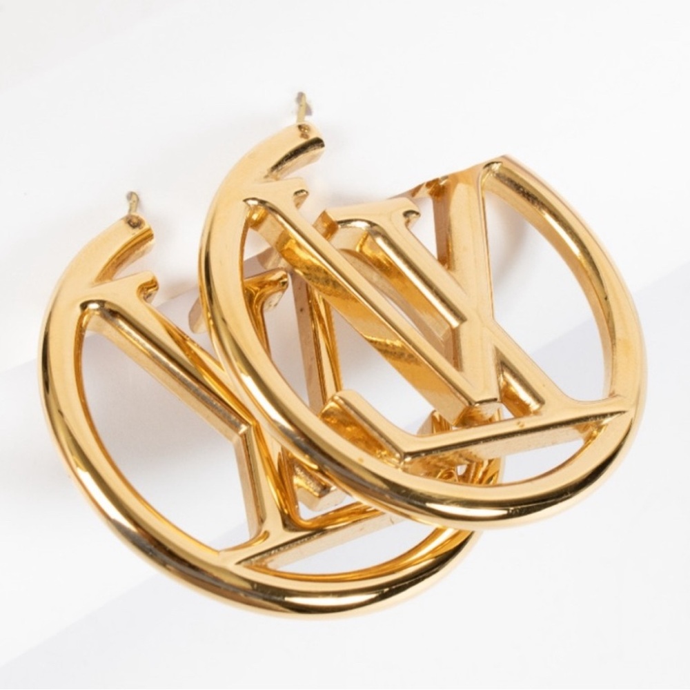 18kt Gold Plated New Louis Vuitton Style Hoop Earrings